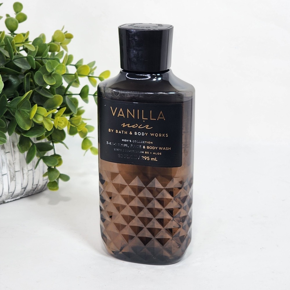 Vanilla Noir Bath & Body Works Men's 3-in-1 Hair Face & Body Wash Gel 10 fl oz